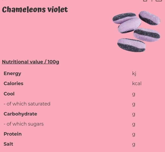 Chameleons violet - per 100 grams