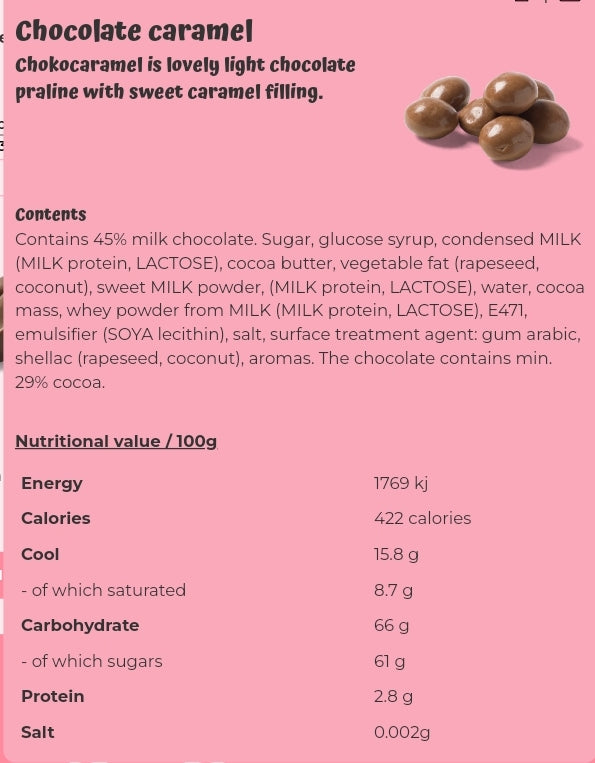 Chocolate caramel - per 100 grams