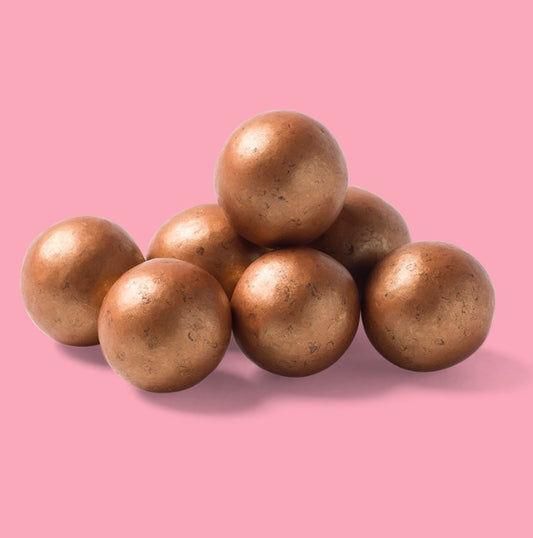 Copper licorice balls w/chocolate - per 100 grams