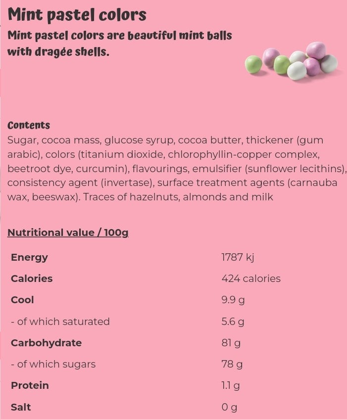Mint pastel colors - per 100 grams