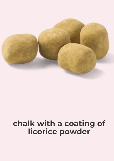 chalk with a coating of licorice powder - per 100 grams