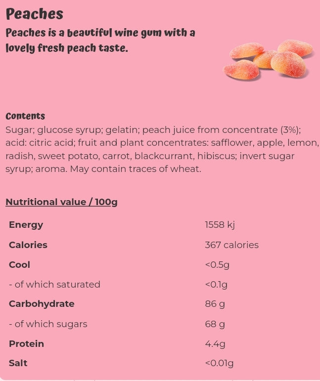 Peaches  - per. 100 grams