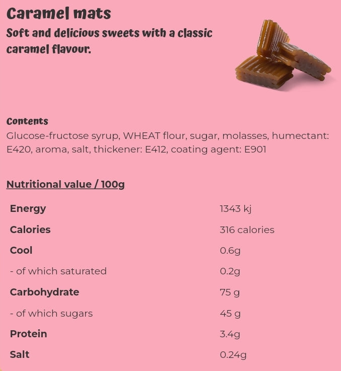 Caramel mats - per 100 grams