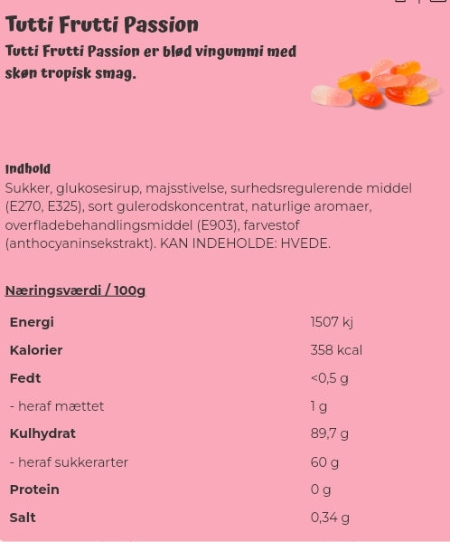 Tutti Frutti Passion  - per. 100 grams
