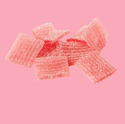 Mini Sour Strawberry Belts - per 100 grams
