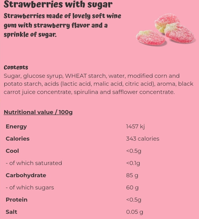Strawberries with sugar  - per. 100 grams