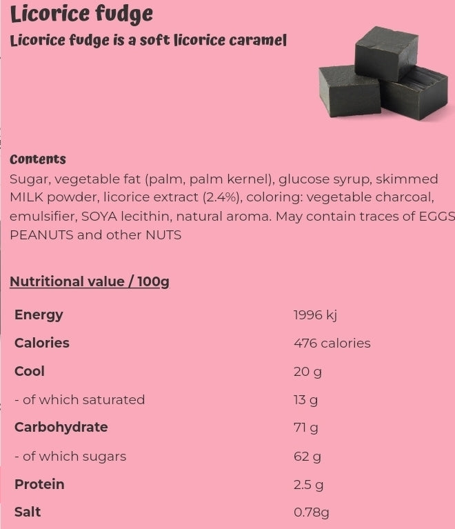 Licorice fudge - per 100 grams