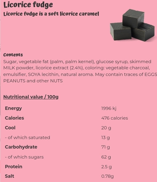 Licorice fudge - per 100 grams