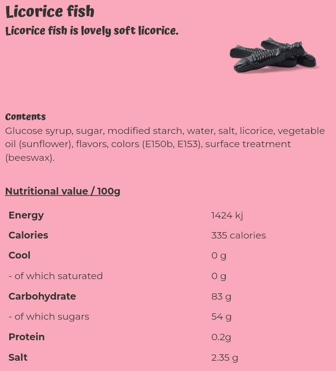 Licorice fish - per 100 grams
