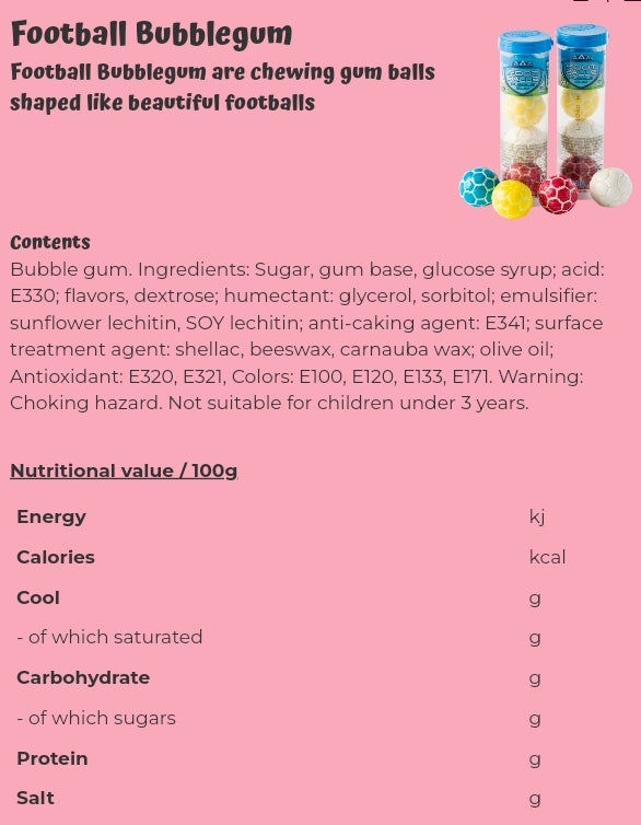 Football Bubblegum - per. package