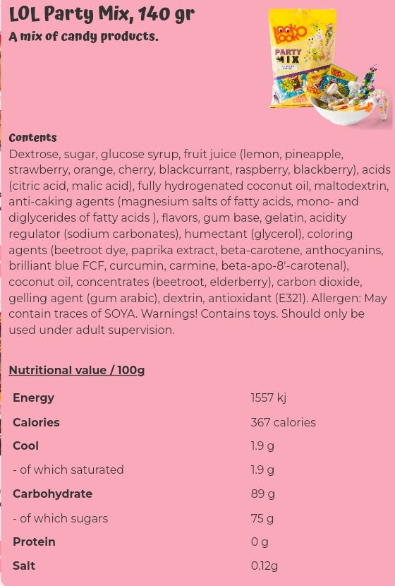 LOL Party Mix, 140 gr - per package