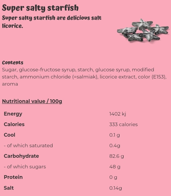 Super salty starfish  - per. 100 grams
