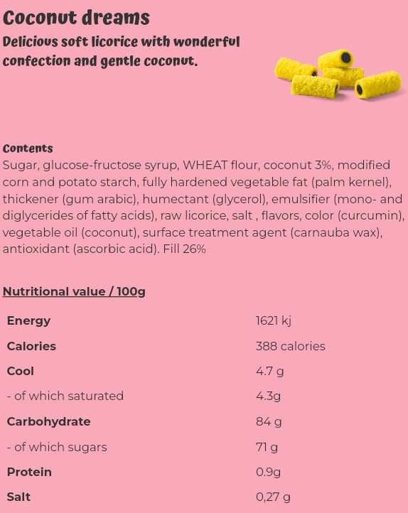 Coconut dreams - per 100 grams