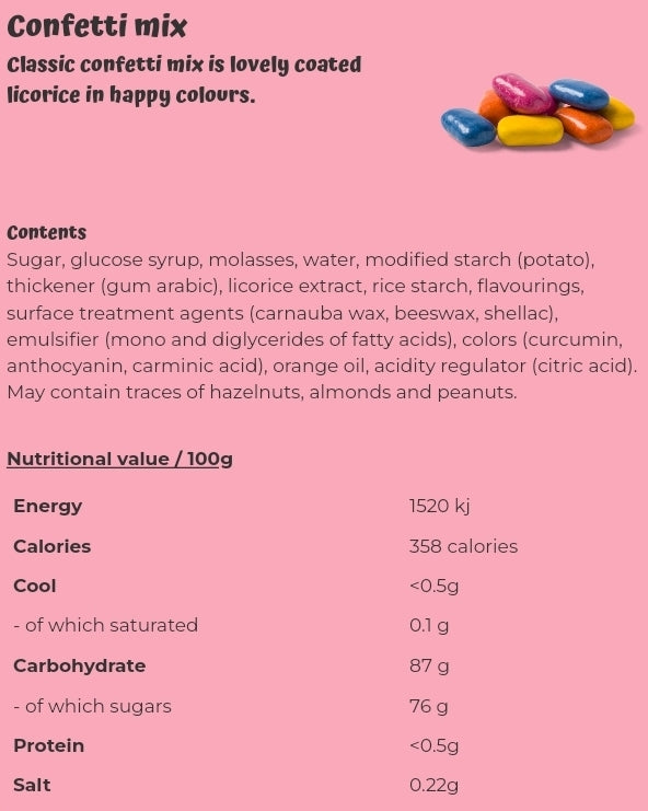 Confetti mix - per 100 grams