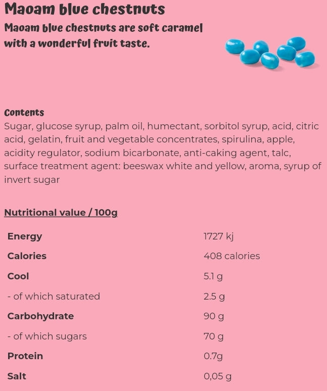 Maoam blue chestnuts - per 100 grams
