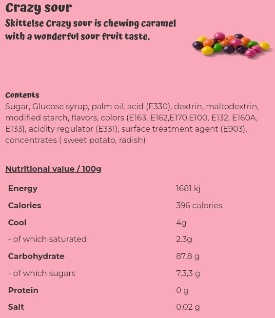 Crazy sour - per 100 grams