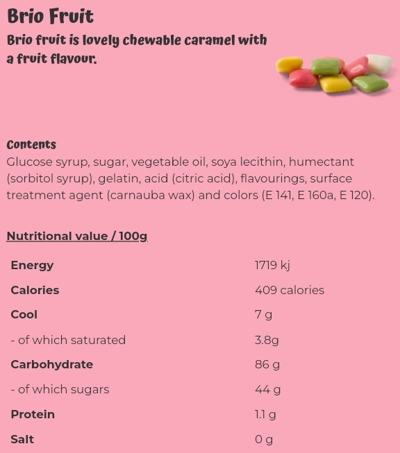 Brio Fruit - per 100 grams