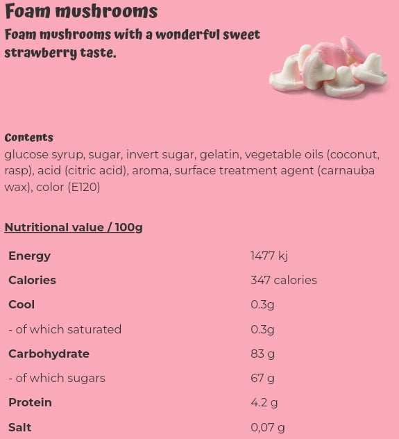 Foam mushrooms - per 100 grams