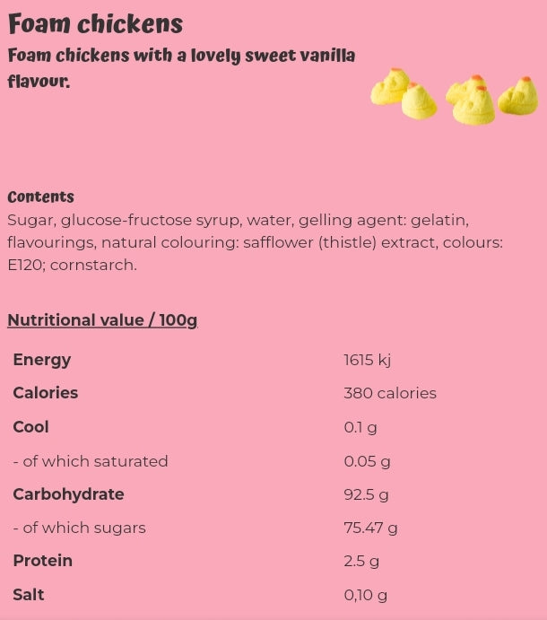 Foam chickens - per 100 grams