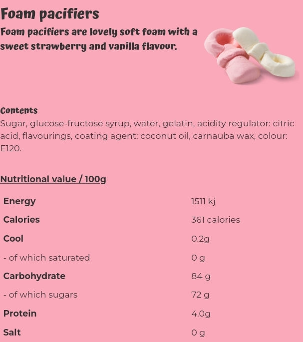Foam pacifiers - per 100 grams