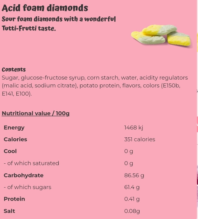 foam diamonds price pr. 100 gram