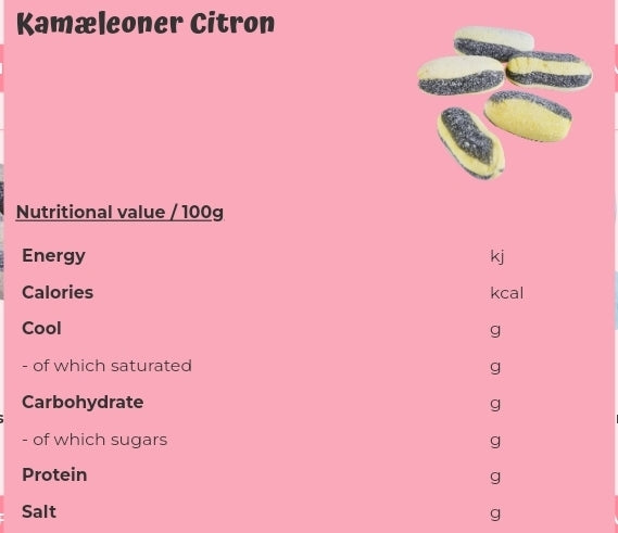 Chameleons Lemon - per 100 grams