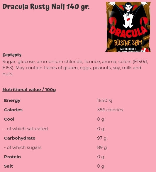 Dracula Rusty Nail 140 gr - Per. bag