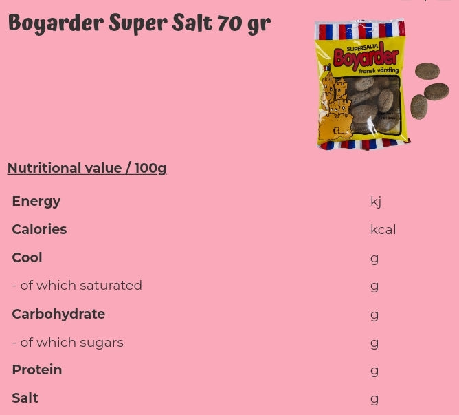 Boyarder Super Salt 70 gr - Per. bag